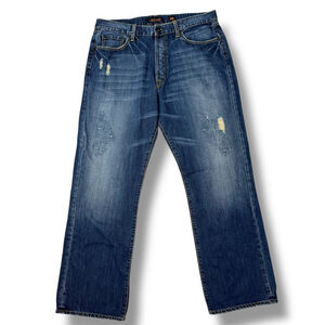 Ed Hardy Jeans Mens Size 38x34 Skull Bat Wing Distressed